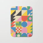 Colorful mid century retro geometric shapes  Bath Mat Gallery Image 1
