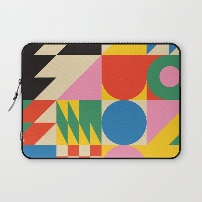 Colorful mid century retro geometric shapes  Laptop Sleeve Gallery Image 1