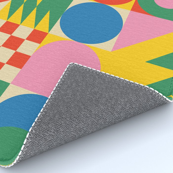 Colorful mid century retro geometric shapes  Rug Gallery Image 4