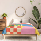 Colorful mid century retro geometric shapes  Comforter Gallery Image 3
