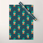 Blooming cactus in cracked pot Wrapping Paper Gallery Image 1
