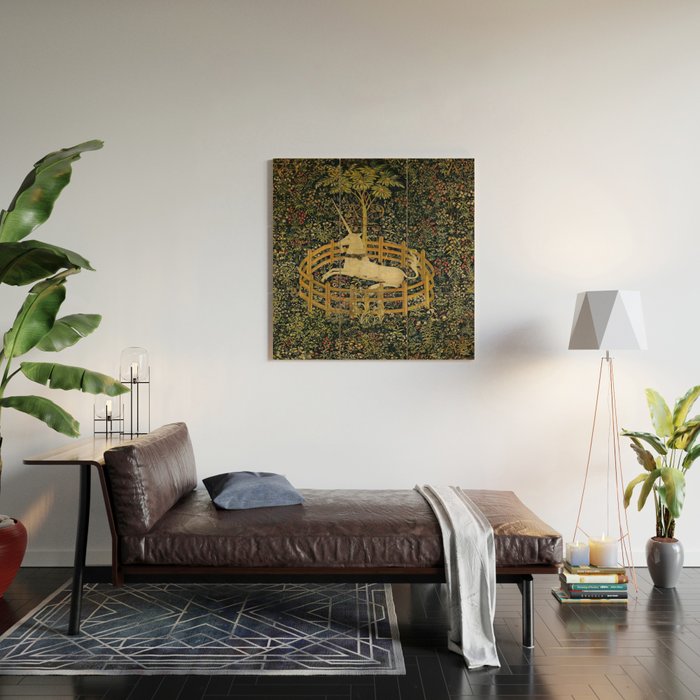 The Unicorn in Captivity Wood Wall Art Gallery Image 2