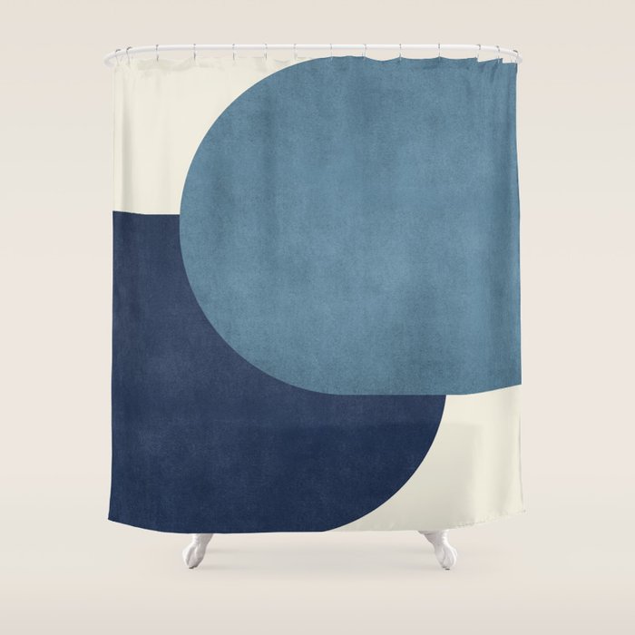 Halfmoon Colorblock - Blue Shower Curtain Gallery Image 1