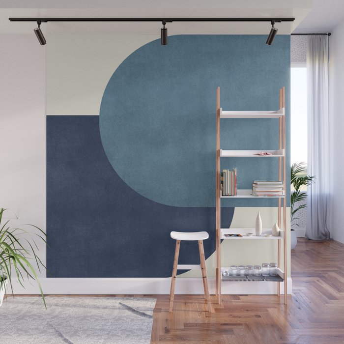 Halfmoon Colorblock - Blue Wall Mural Gallery Image 1