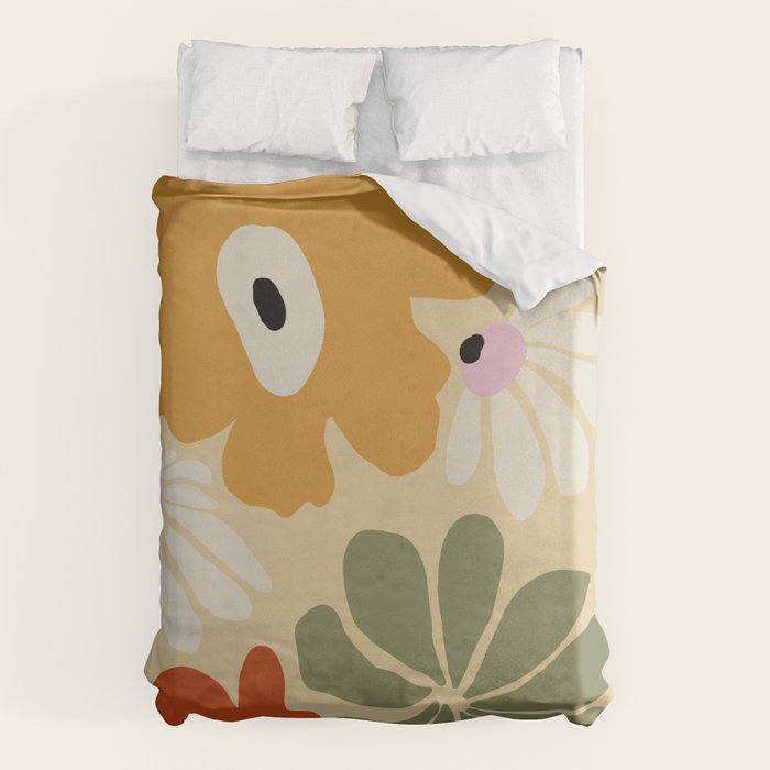 Retro abstract floral  Duvet Cover Gallery Image 6