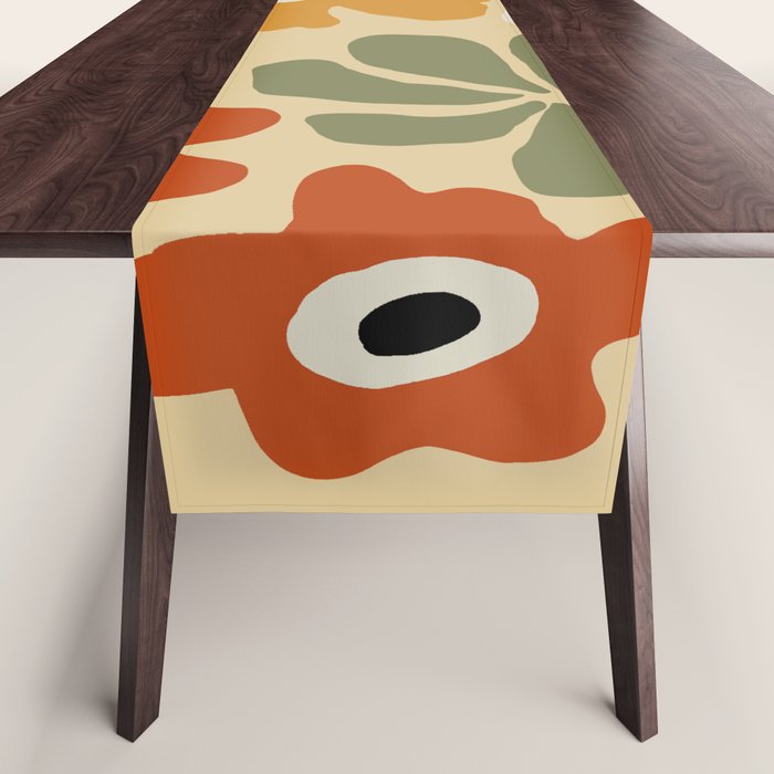 Retro abstract floral  Table Runner Gallery Image 1