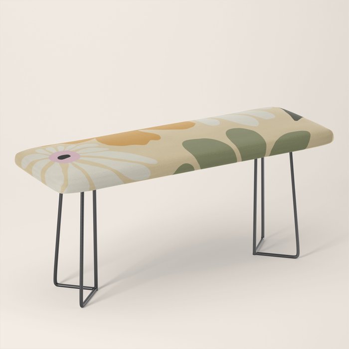 Retro abstract floral  Bench Gallery Image 1