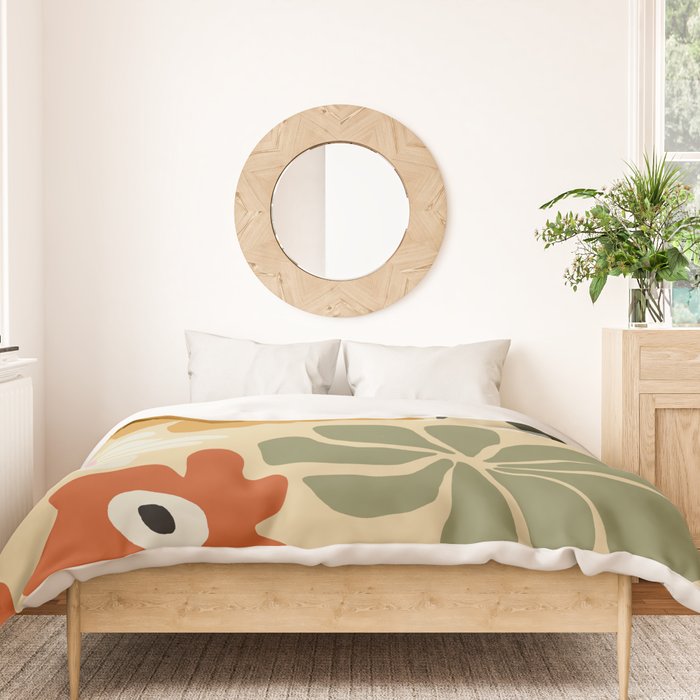 Retro abstract floral  Duvet Cover Gallery Image 3