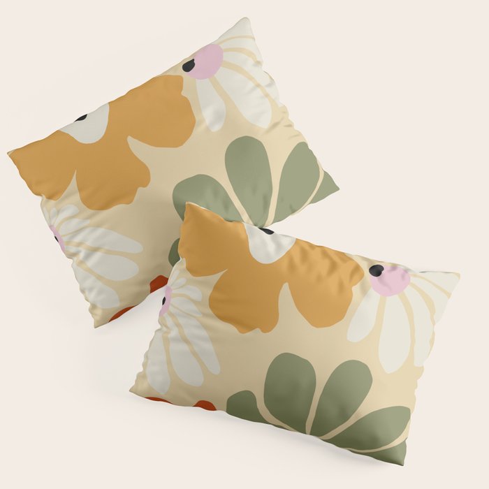 Retro abstract floral  Pillow Sham Gallery Image 3