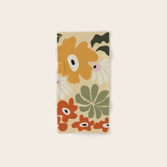 Retro abstract floral  Bath Towel Gallery Image 1