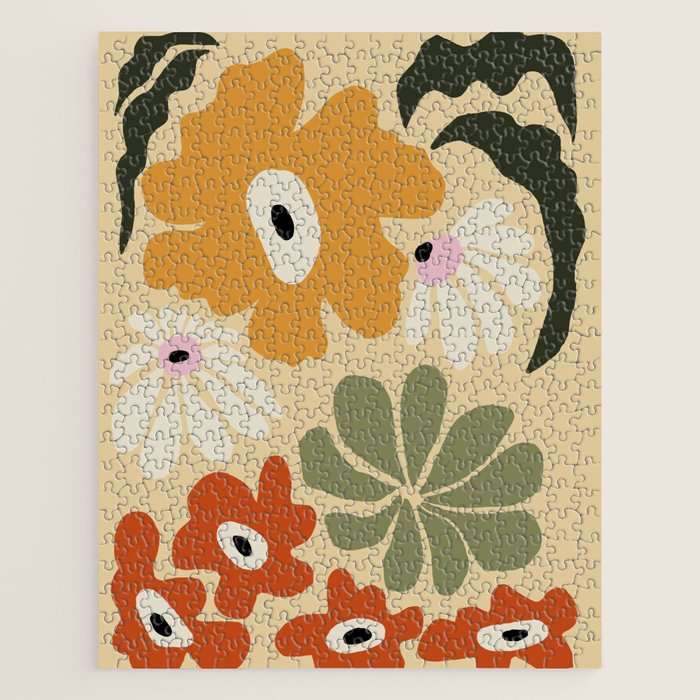 Retro abstract floral  Jigsaw Puzzle Gallery Image 1