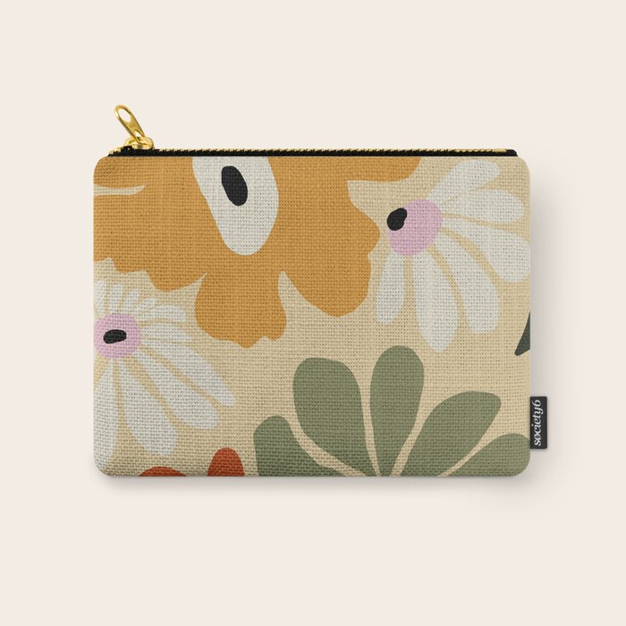 Retro abstract floral  Carry All Pouch Gallery Image 1