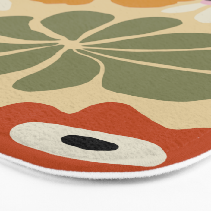 Retro abstract floral  Bath Mat Gallery Image 3