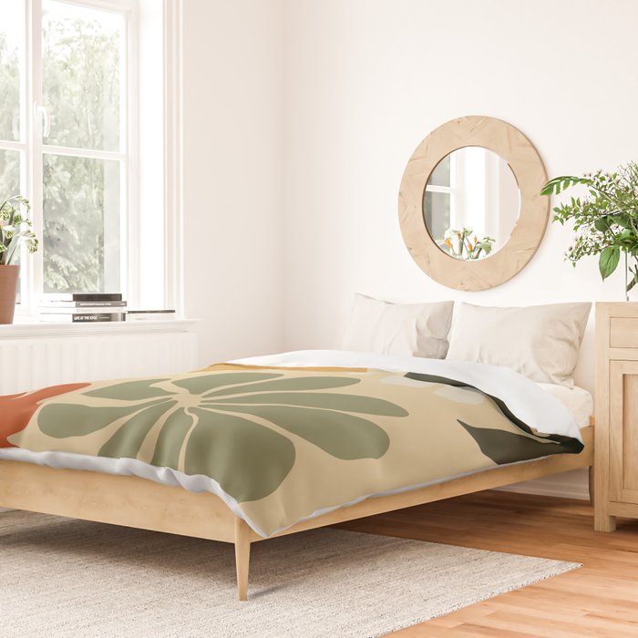 Retro abstract floral  Duvet Cover Gallery Image 2