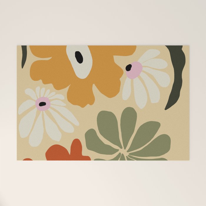 Retro abstract floral  Welcome Mat Gallery Image 1