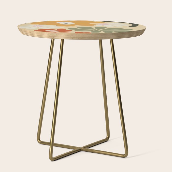 Retro abstract floral  Side Table Gallery Image 1