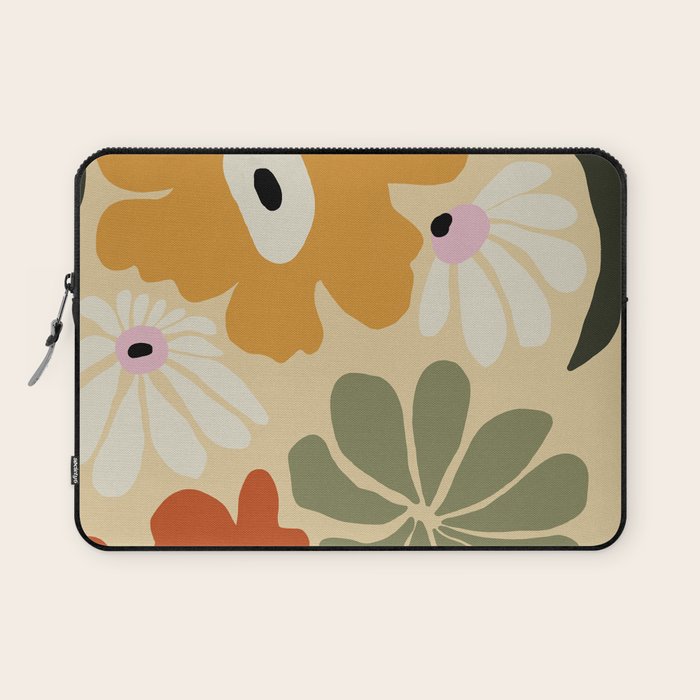Retro abstract floral  Laptop Sleeve Gallery Image 1