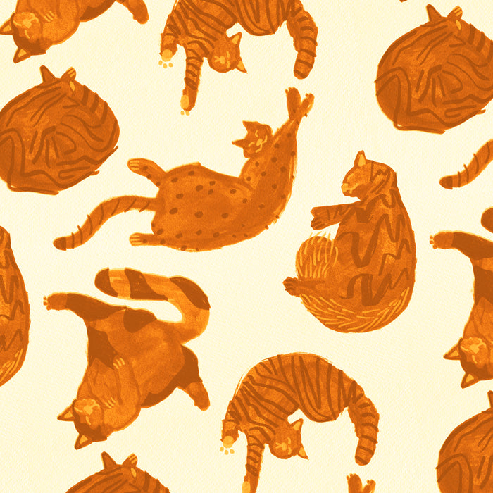 Sleepy Cozy Kitty Cats in Buttercup & Orange Coffee Mug Gallery Image 2