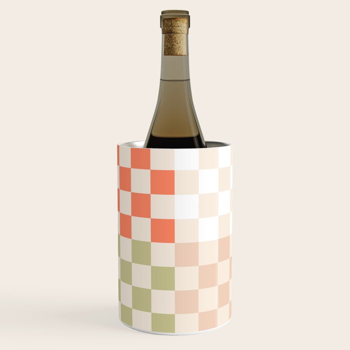 Retro Pastel Check Pattern Wine Chiller Gallery Image 1