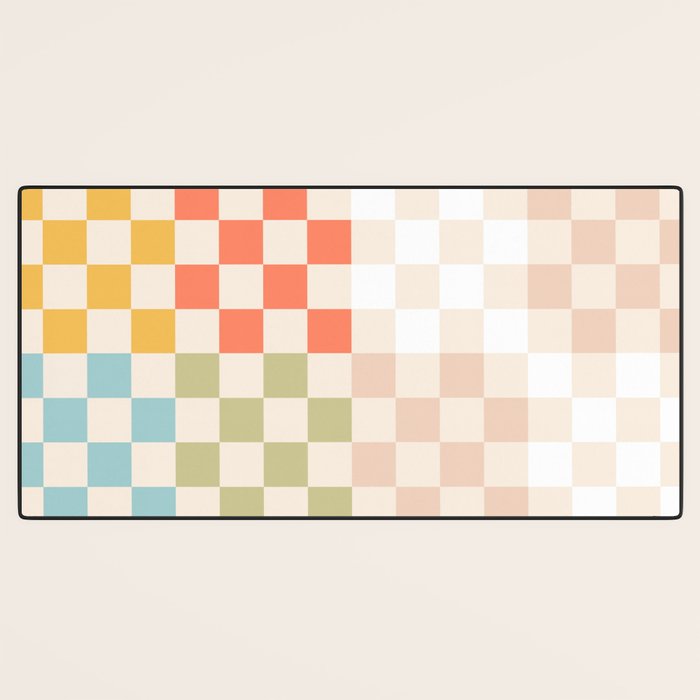 Retro Pastel Check Pattern Desk Mat Gallery Image 3