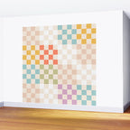 Retro Pastel Check Pattern Wall Mural Gallery Image 2