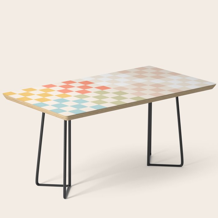 Retro Pastel Check Pattern Coffee Table Gallery Image 1