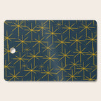 Stella - Atomic Age Mid Century Modern Pattern in Light Mustard Yellow and Navy Blue Cutting Board Gallery Image 1