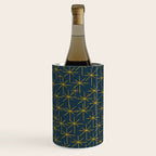 Stella - Atomic Age Mid Century Modern Pattern in Light Mustard Yellow and Navy Blue Wine Chiller Gallery Image 3