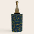 Stella - Atomic Age Mid Century Modern Pattern in Light Mustard Yellow and Navy Blue Wine Chiller Gallery Image 1