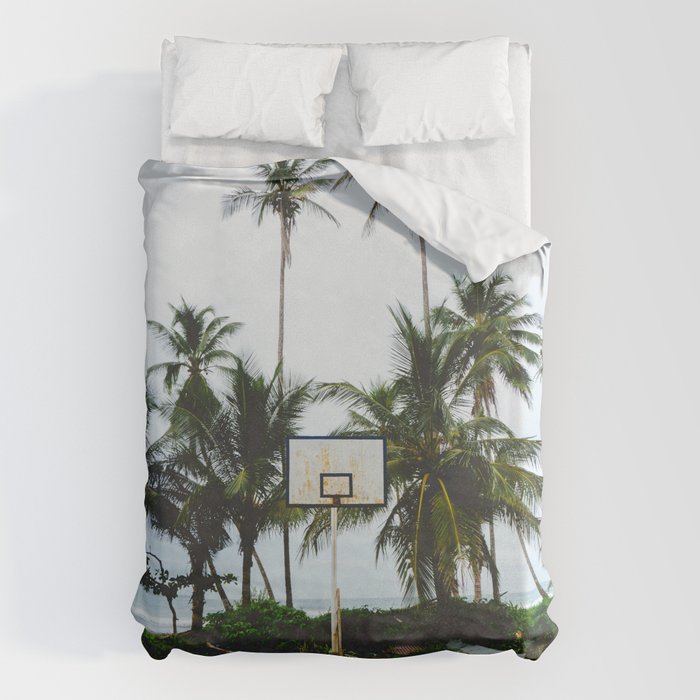 Basketball on Isla Bastimento, Bocas del Toro, Panama Duvet Cover Gallery Image 6