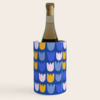 Rows of Tulips in Bloom in Blue & Mustard Yellow Wine Chiller Gallery Image 3