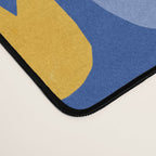 Rows of Tulips in Bloom in Blue & Mustard Yellow Desk Mat Gallery Image 4