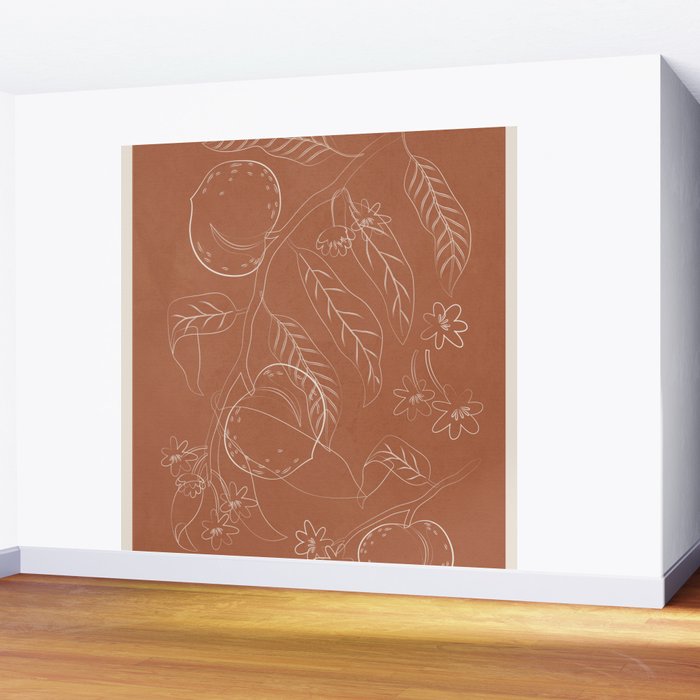 Peaches - Line Art 3 Wall Mural Gallery Image 2