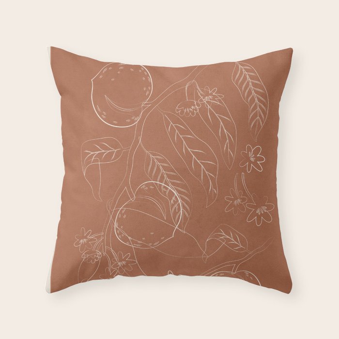 Peaches - Line Art 3 Throw Pillow Gallery Image 6