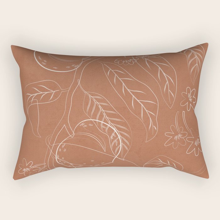 Peaches - Line Art 3 Rectangular Pillow Gallery Image 1