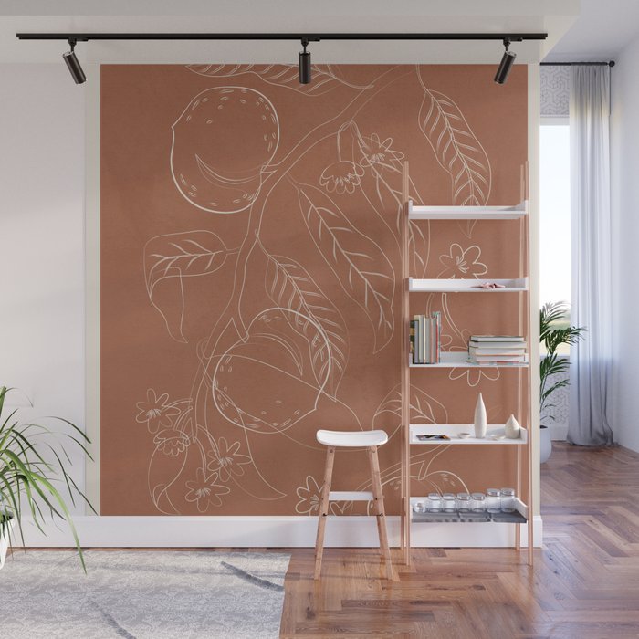 Peaches - Line Art 3 Wall Mural Gallery Image 1