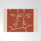 Minimal Abstract Art Three Faces 2 Welcome Mat Gallery Image 1
