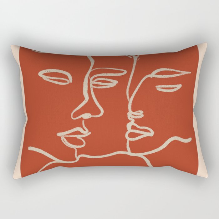 Minimal Abstract Art Three Faces 2 Rectangular Pillow Gallery Image 2