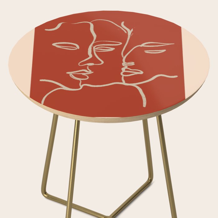 Minimal Abstract Art Three Faces 2 Side Table Gallery Image 2