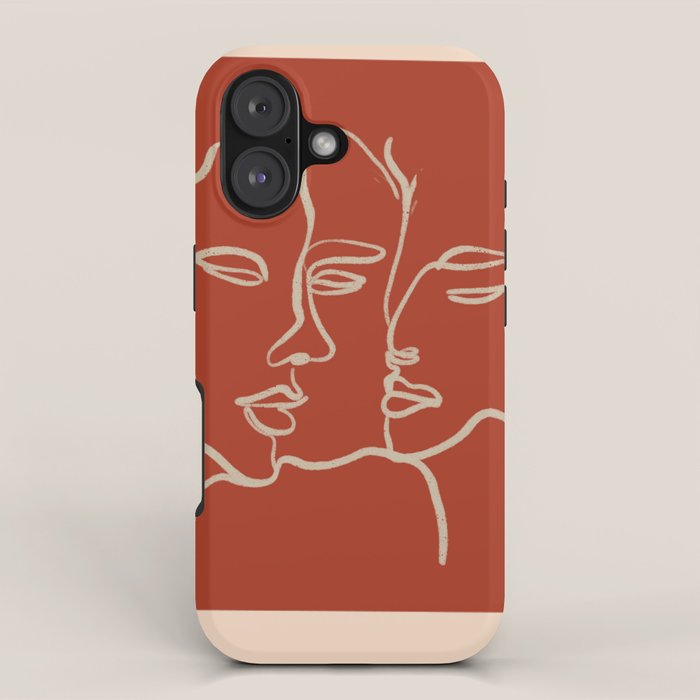 Minimal Abstract Art Three Faces 2 iPhone Case Gallery Image 1