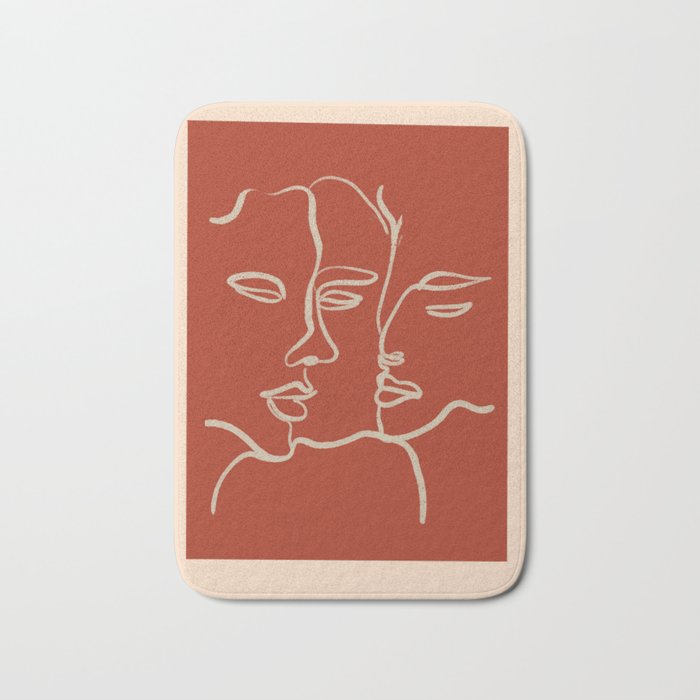 Minimal Abstract Art Three Faces 2 Bath Mat Gallery Image 1