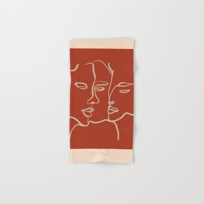 Minimal Abstract Art Three Faces 2 Bath Towel Gallery Image 1