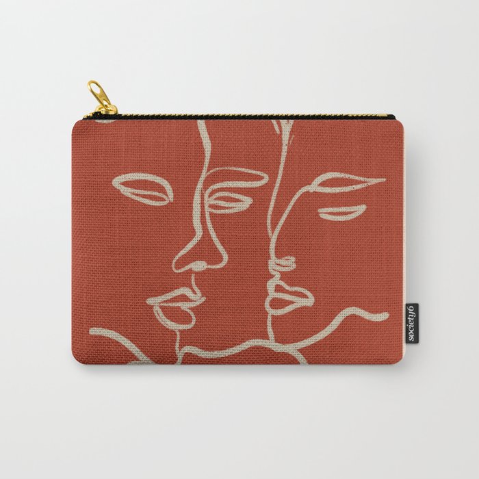 Minimal Abstract Art Three Faces 2 Carry All Pouch Gallery Image 1