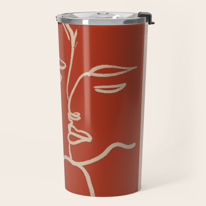 Minimal Abstract Art Three Faces 2 Travel Mug Gallery Image 2