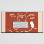 Minimal Abstract Art Three Faces 2 Desk Mat Gallery Image 1