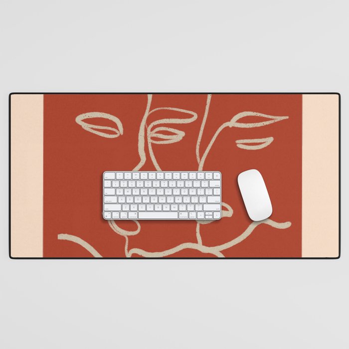 Minimal Abstract Art Three Faces 2 Desk Mat Gallery Image 1