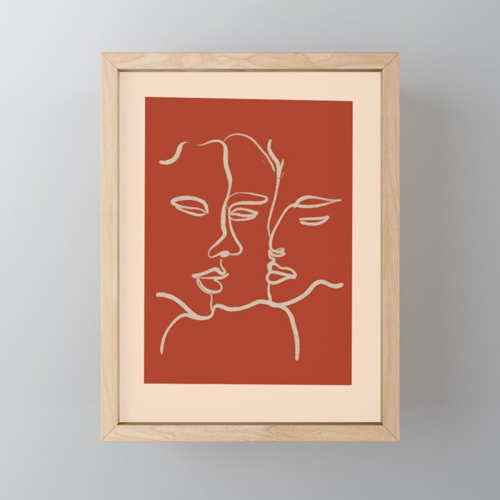 Minimal Abstract Art Three Faces 2 Mini Art Print Gallery Image 1