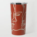 Minimal Abstract Art Three Faces 2 Travel Mug Gallery Image 1