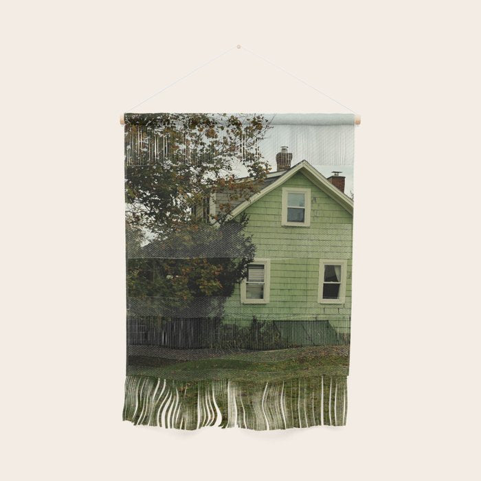 the green cottage - architecture house home photograph Wall Hanging Gallery Image 1