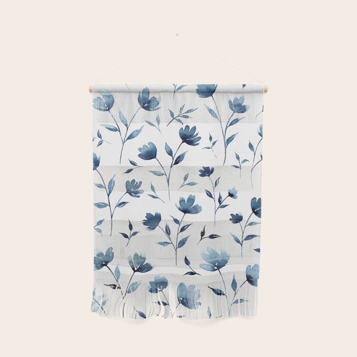 Blue flowers | Watercolor Pattern Wall Hanging Gallery Image 1